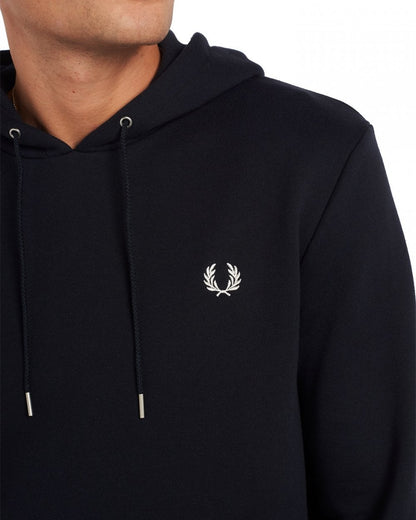 Fred Perry Mens Tipped Hooded Sweatshirt NOS - Navy 248