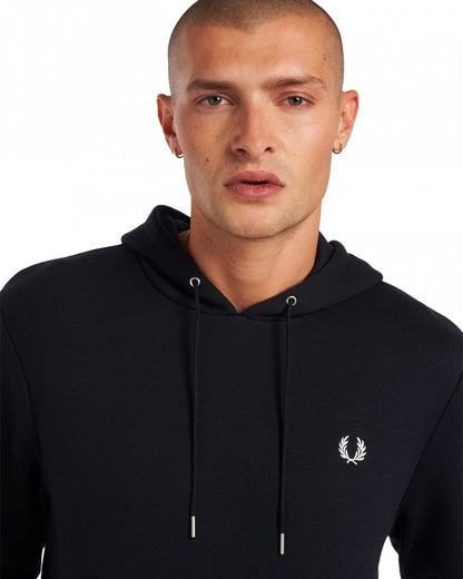 Fred Perry Mens Tipped Hooded Sweatshirt NOS - Navy 248