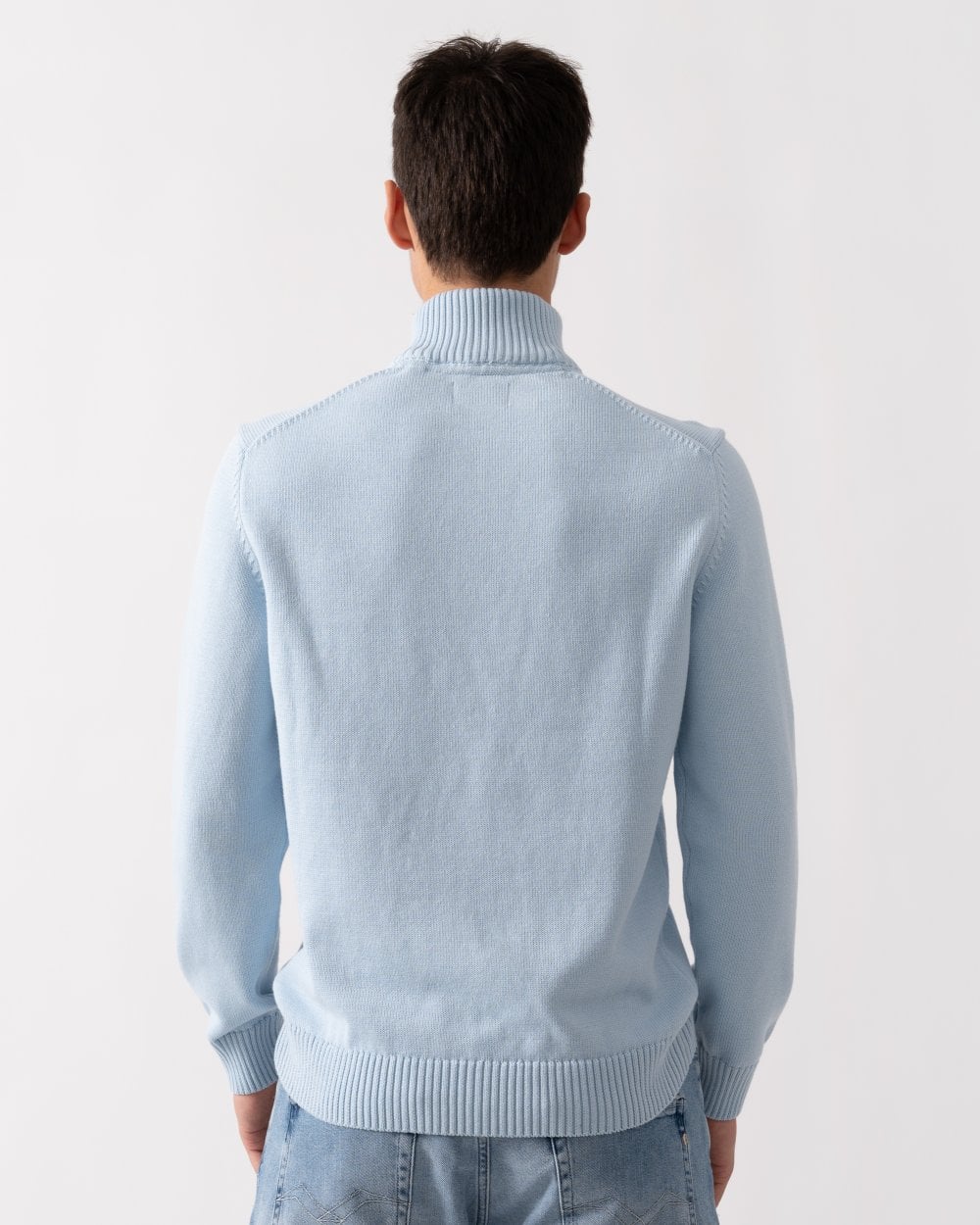 GANT Mens Casual Cotton Half Zip Jumper - 457 Fresh Blue