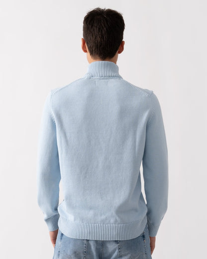 GANT Mens Casual Cotton Half Zip Jumper - 457 Fresh Blue