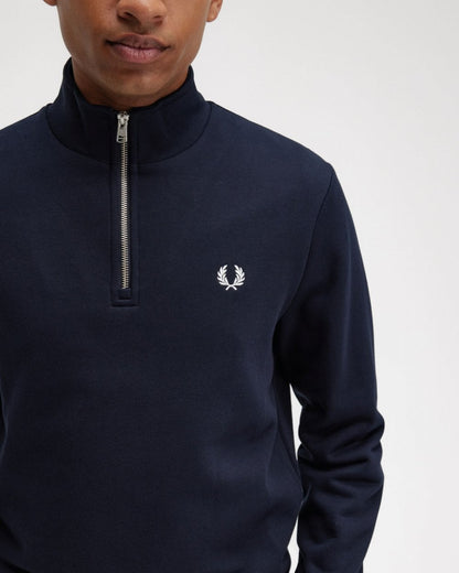 Fred Perry Mens Half Zip Sweatshirt NOS - Navy 608