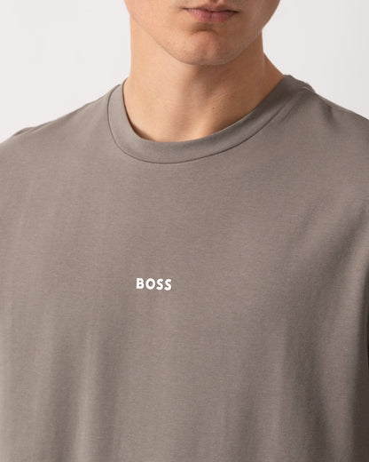 BOSS Orange TChup Mens Crew Neck Small Logo T-Shirt - Open Beige 294