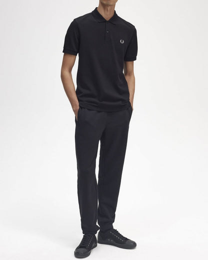 Fred Perry Mens Plain Signature Polo Shirt - Black/Chrome 906