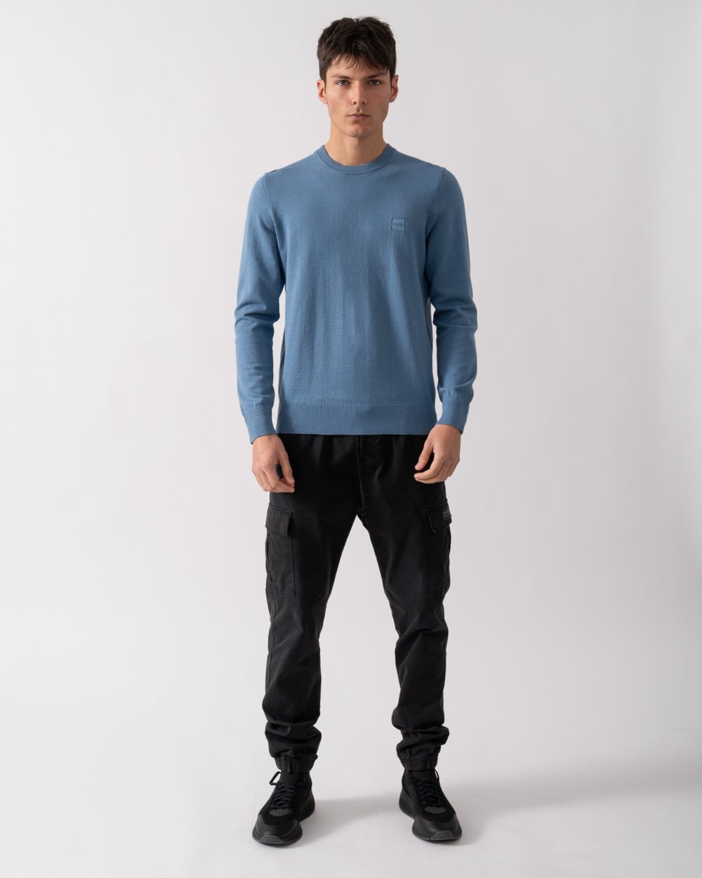 BOSS Orange Kanovano Mens Crew Neck Jumper - Open Blue 462