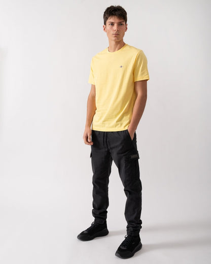 GANT Mens Regular Fit Short Sleeve Shield Logo T-Shirt - 714 Banana Yellow