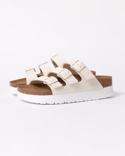 Birkenstock Papillio Florida III Womens Vegan Platform Sandals - Eggshell