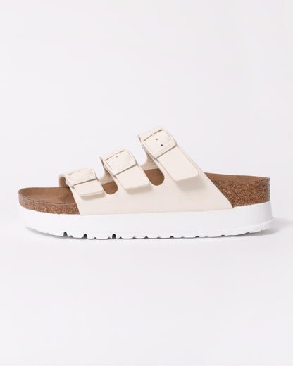 Birkenstock Papillio Florida III Womens Vegan Platform Sandals - Eggshell