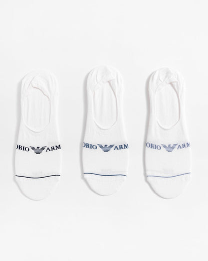 Emporio Armani 3 Pack Mens Eagle Logo Footie Socks