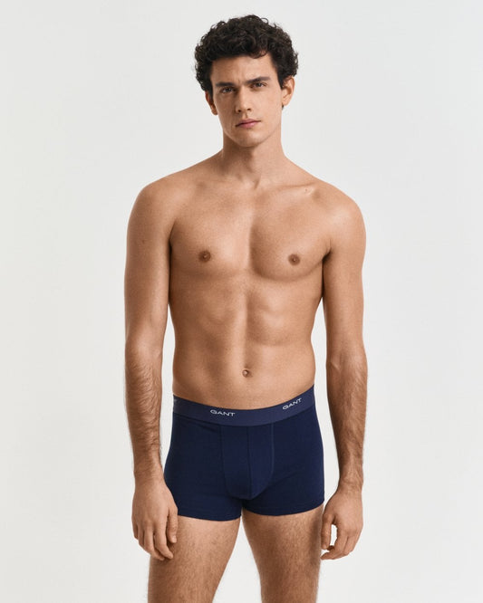 GANT 3-Pack Mens Core Trunks with Logo Waistband - 410 Marine
