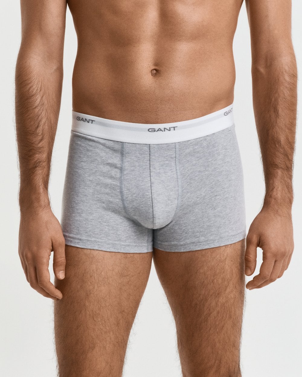 GANT 3-Pack Mens Core Trunks with Logo Waistband - 94 Light Grey Melange