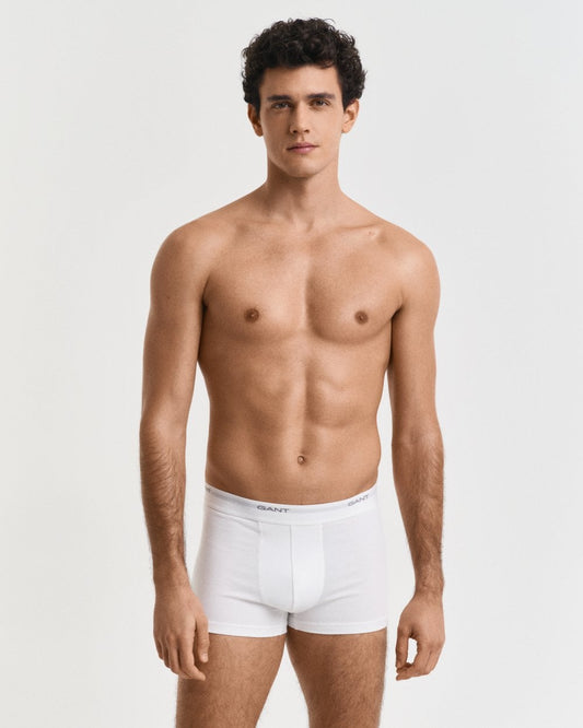 GANT 3-Pack Mens Core Trunks with Logo Waistband - 110 White
