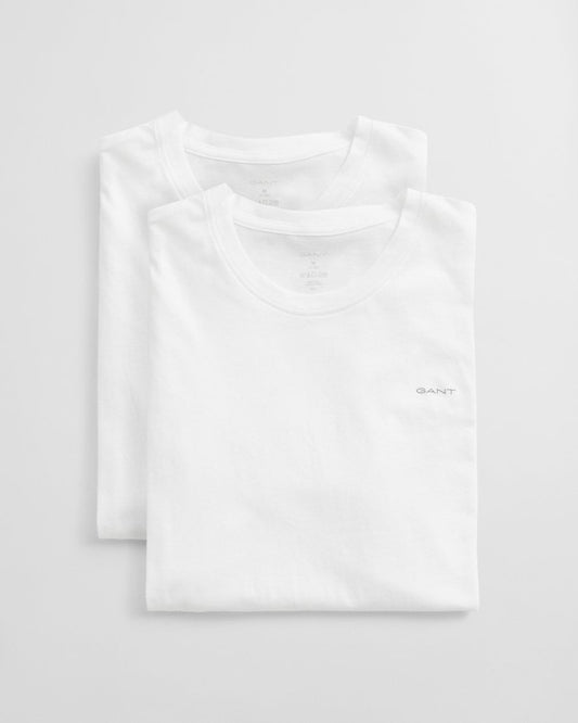 GANT 2-Pack Mens Crew Neck T-Shirts - 110 White