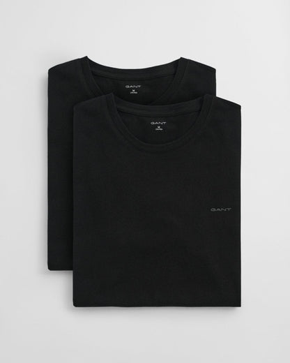 GANT 2-Pack Mens Crew Neck T-Shirts - 5 Black
