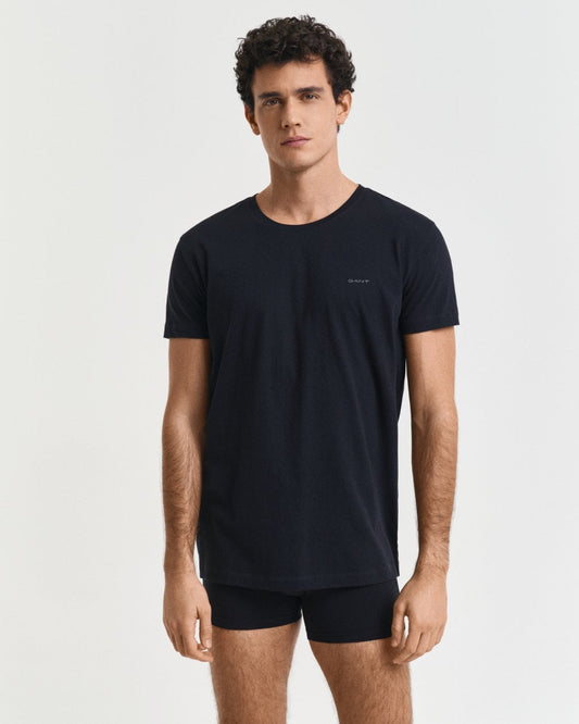 GANT 2-Pack Mens Crew Neck T-Shirts - 5 Black