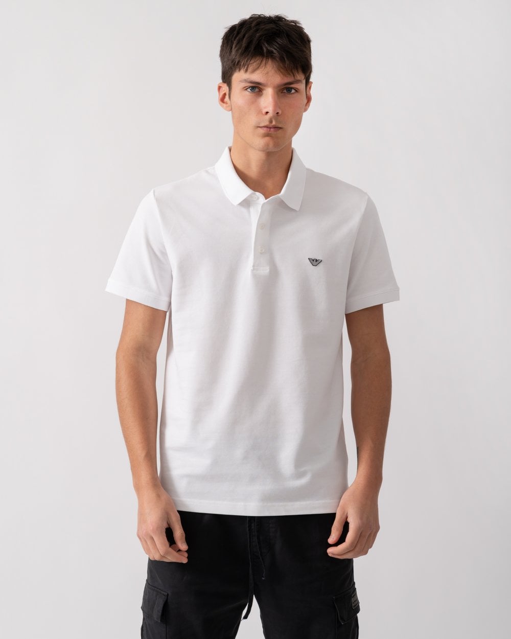Emporio Armani Mens Eagle Logo Beach Polo
