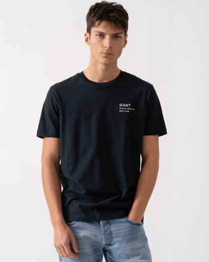 GANT Mens Small Graphic Short Sleeve T-Shirt - 5 Black