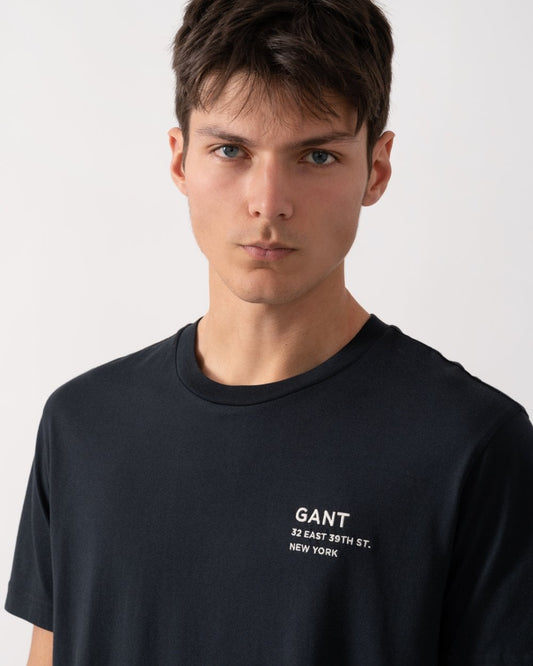 GANT Mens Small Graphic Short Sleeve T-Shirt - 5 Black