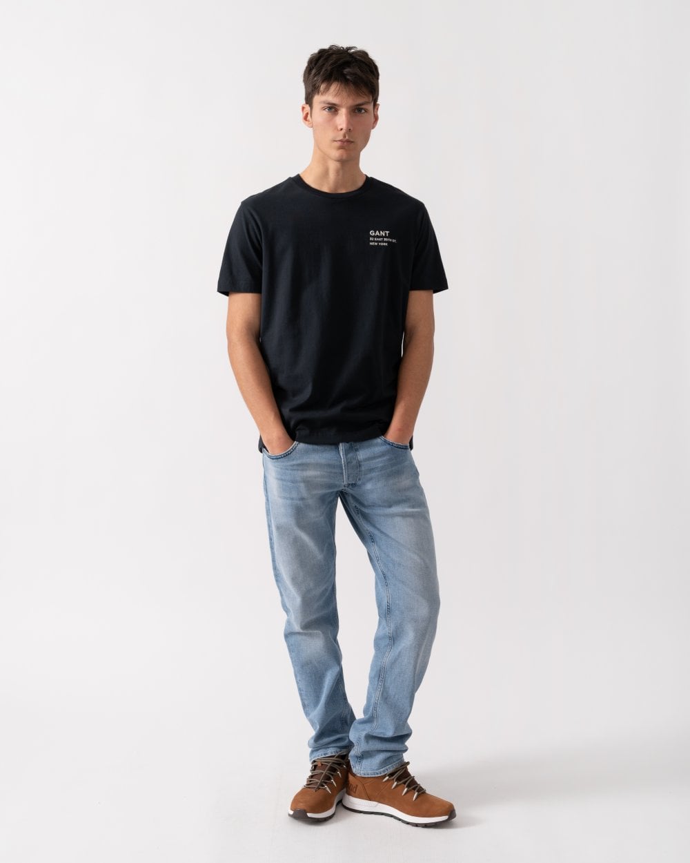 GANT Mens Small Graphic Short Sleeve T-Shirt - 5 Black