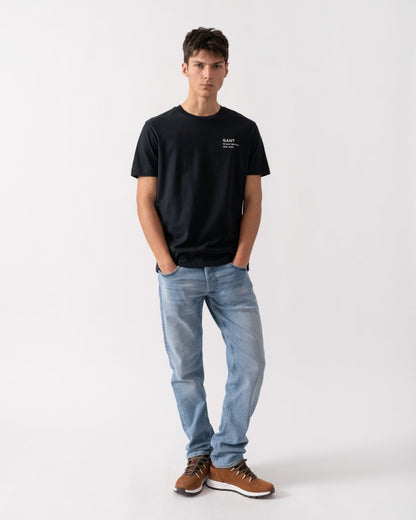 GANT Mens Small Graphic Short Sleeve T-Shirt - 5 Black