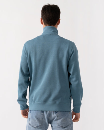 Lacoste Mens Zippered Stand-Up Collar Cotton Sweatshirt - Limestone HD9