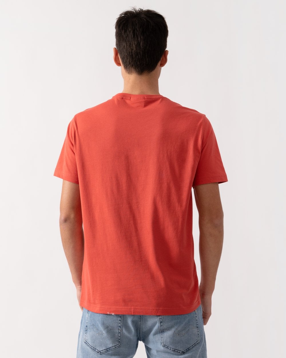 GANT Mens Regular Fit Short Sleeve Shield Logo T-Shirt - 643 Brick Red