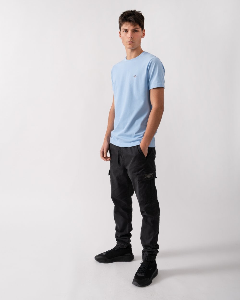 GANT Mens Slim Pique Short Sleeve T-Shirt - 468 Capri Blue