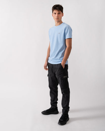 GANT Mens Slim Pique Short Sleeve T-Shirt - 468 Capri Blue