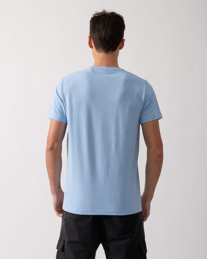 GANT Mens Slim Pique Short Sleeve T-Shirt - 468 Capri Blue