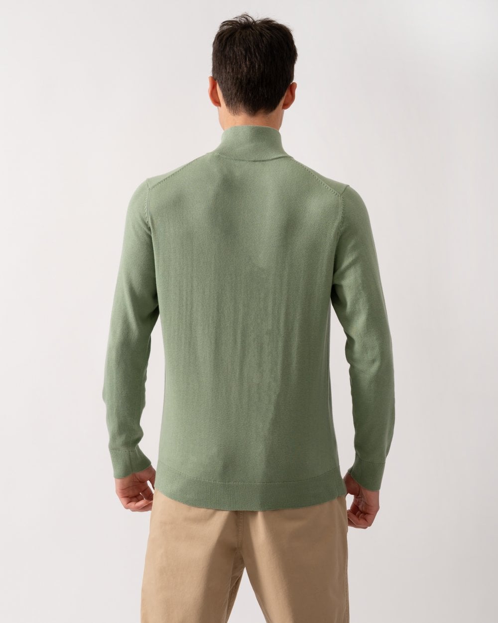 GANT Mens Classic Cotton Half Zip Jumper - 362 Kalamata Green
