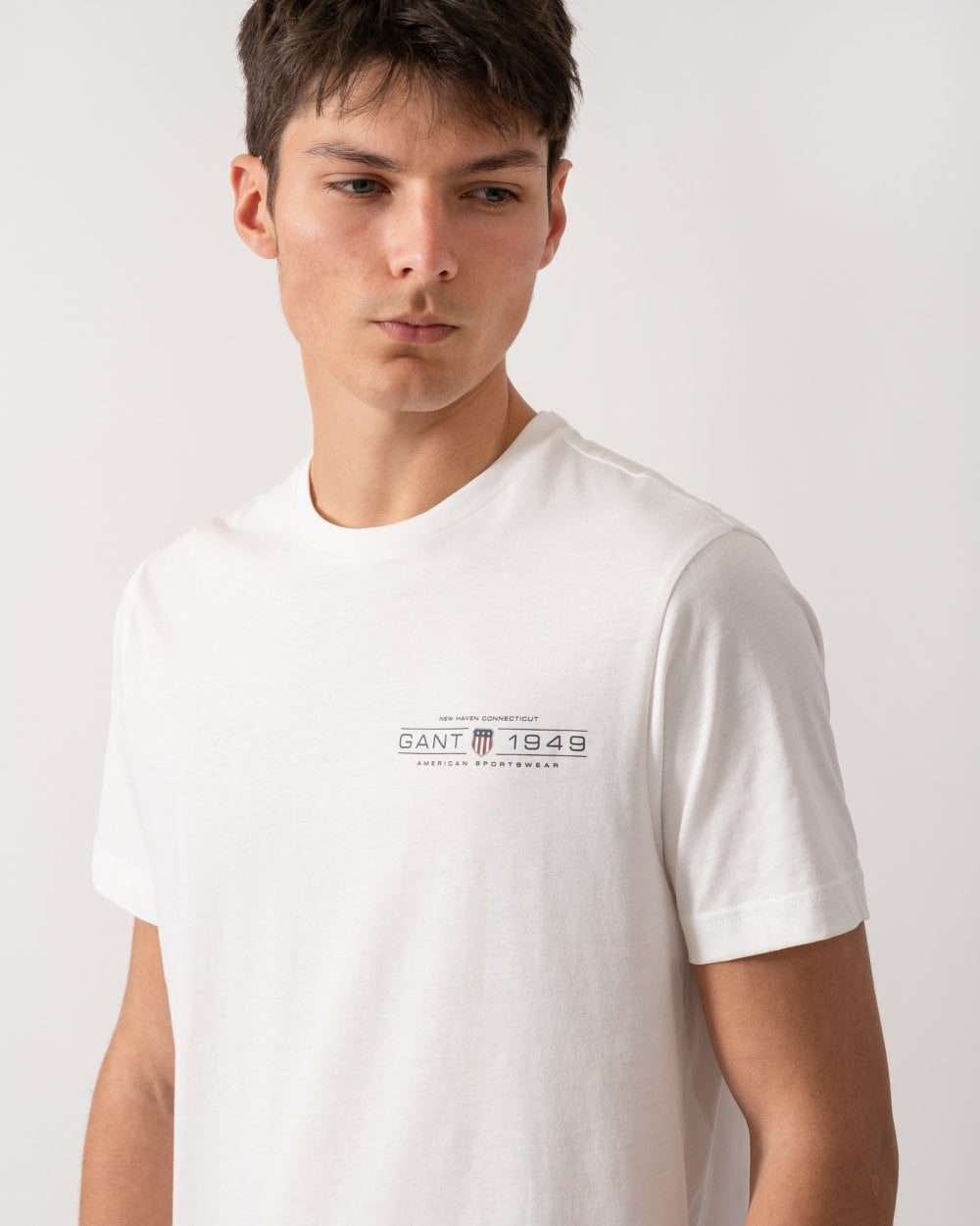 GANT Mens Short Sleeve Printed Graphic T-Shirt - 113 Eggshell