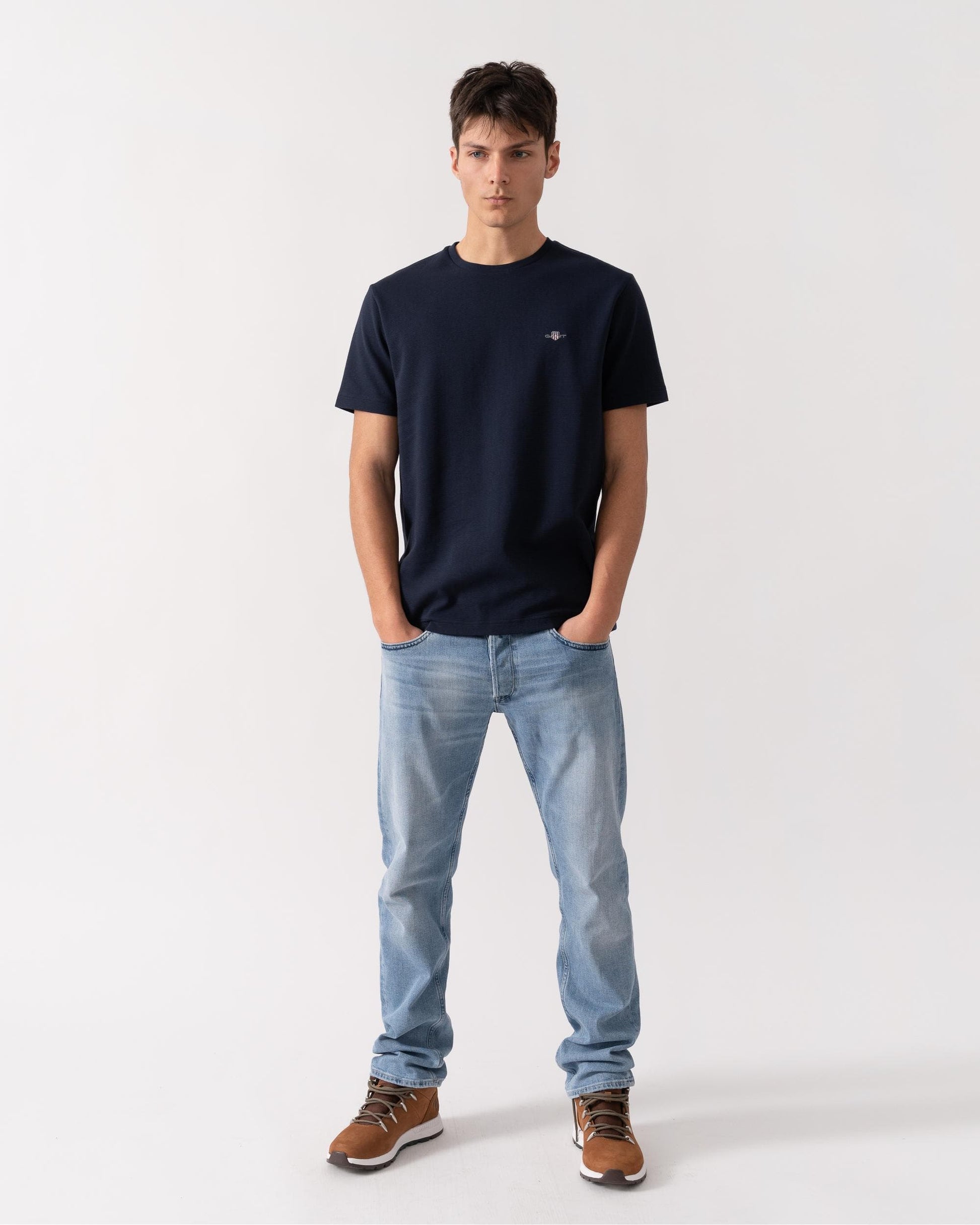 GANT GANT Mens Texture Short Sleeve T-Shirt