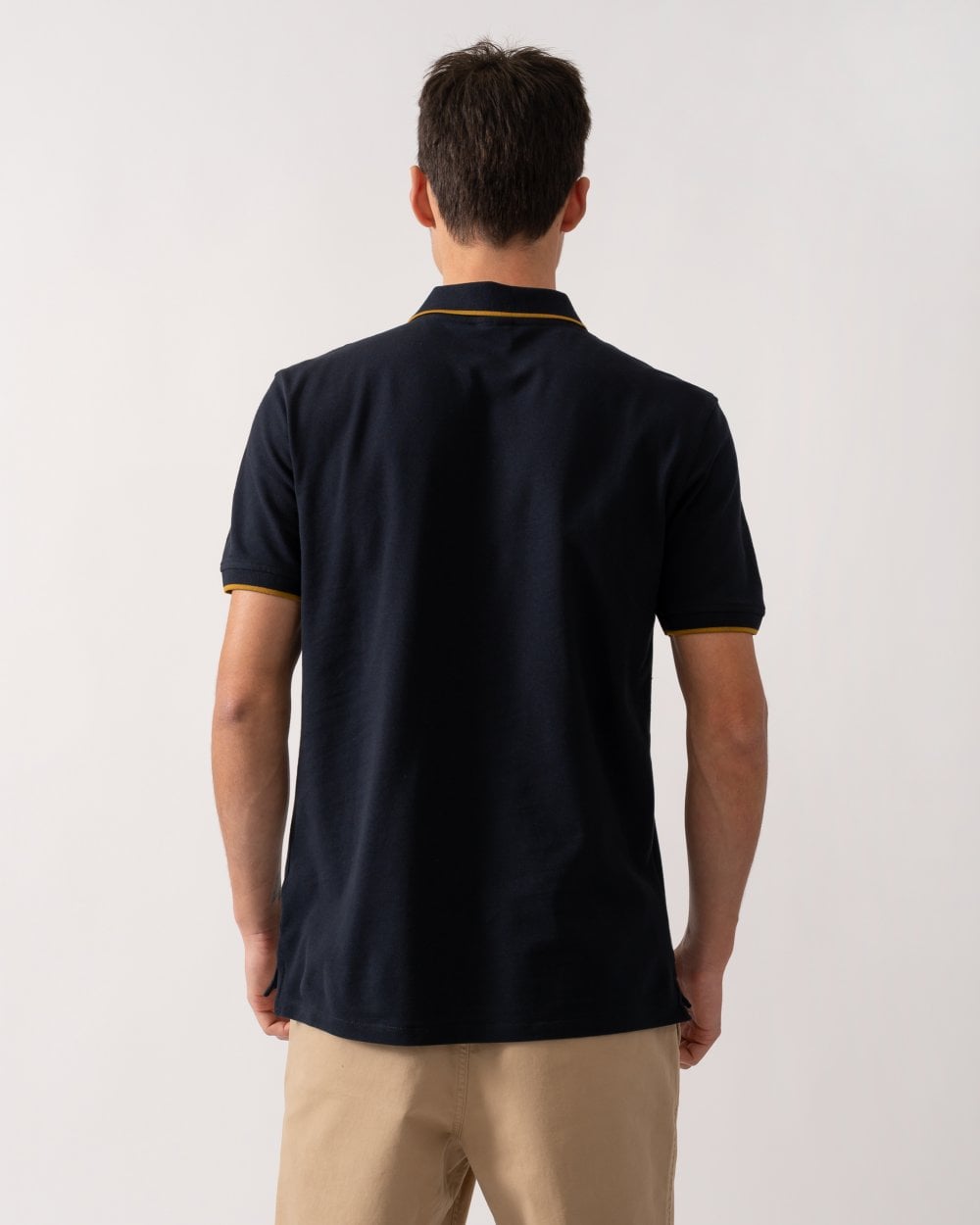 PS Paul Smith Mens Regular Fit Short Sleeve Zebra Badge Polo - 49 Very Dark Navy