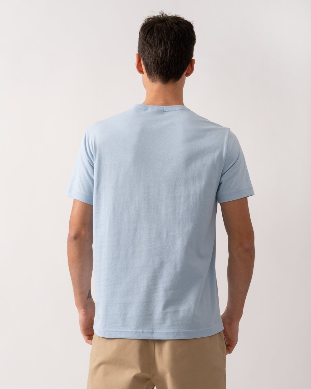 GANT Mens Regular Fit Short Sleeve Shield Logo T-Shirt - 457 Fresh Blue