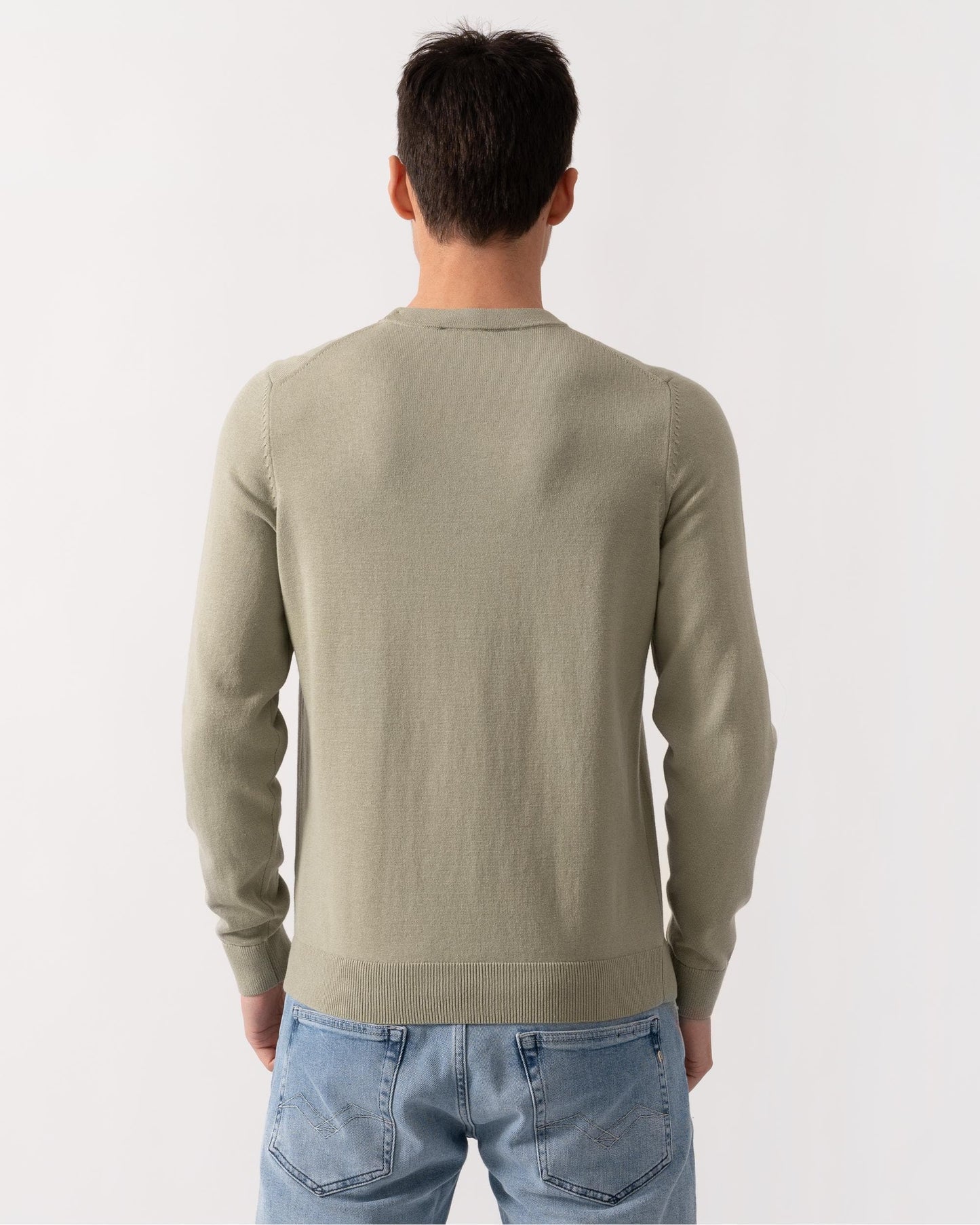 HUGO San Cassius Mens Crew Neck Sweater - Open Green 391