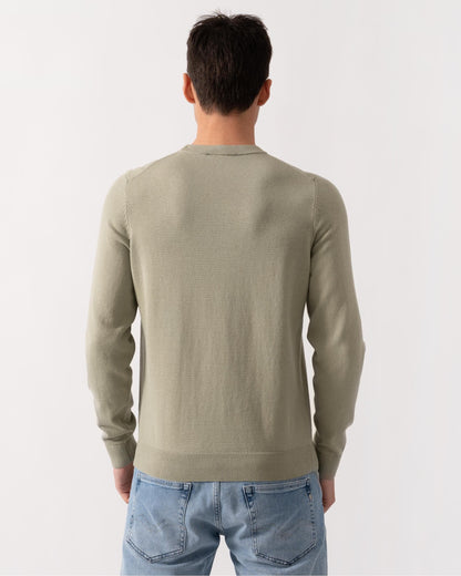 HUGO San Cassius Mens Crew Neck Sweater - Open Green 391