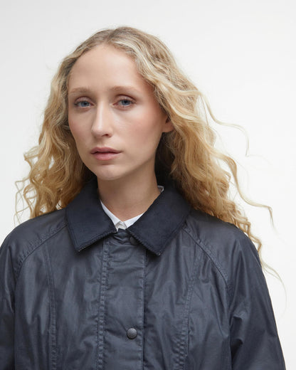 Barbour Lightweight Beadnell Womens Wax Jacket - Royal Navy - CHO - Designer Womens Light Jackets