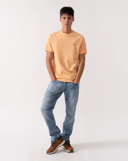 GANT Mens Regular Fit Short Sleeve Shield Logo T-Shirt - 848 Peachy Orange