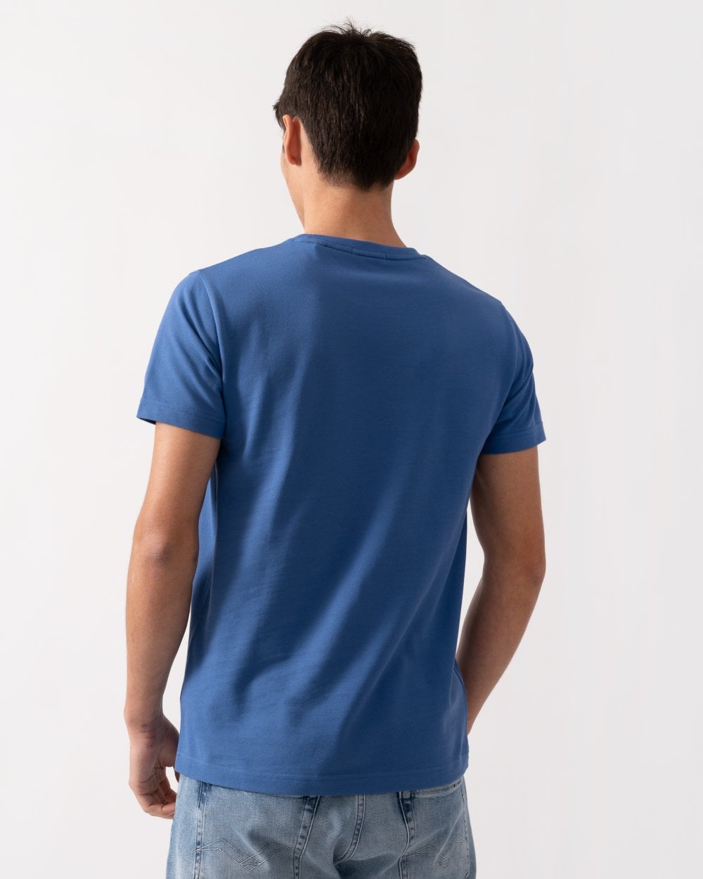 GANT Mens Slim Pique Short Sleeve T-Shirt - 407 Rich Blue