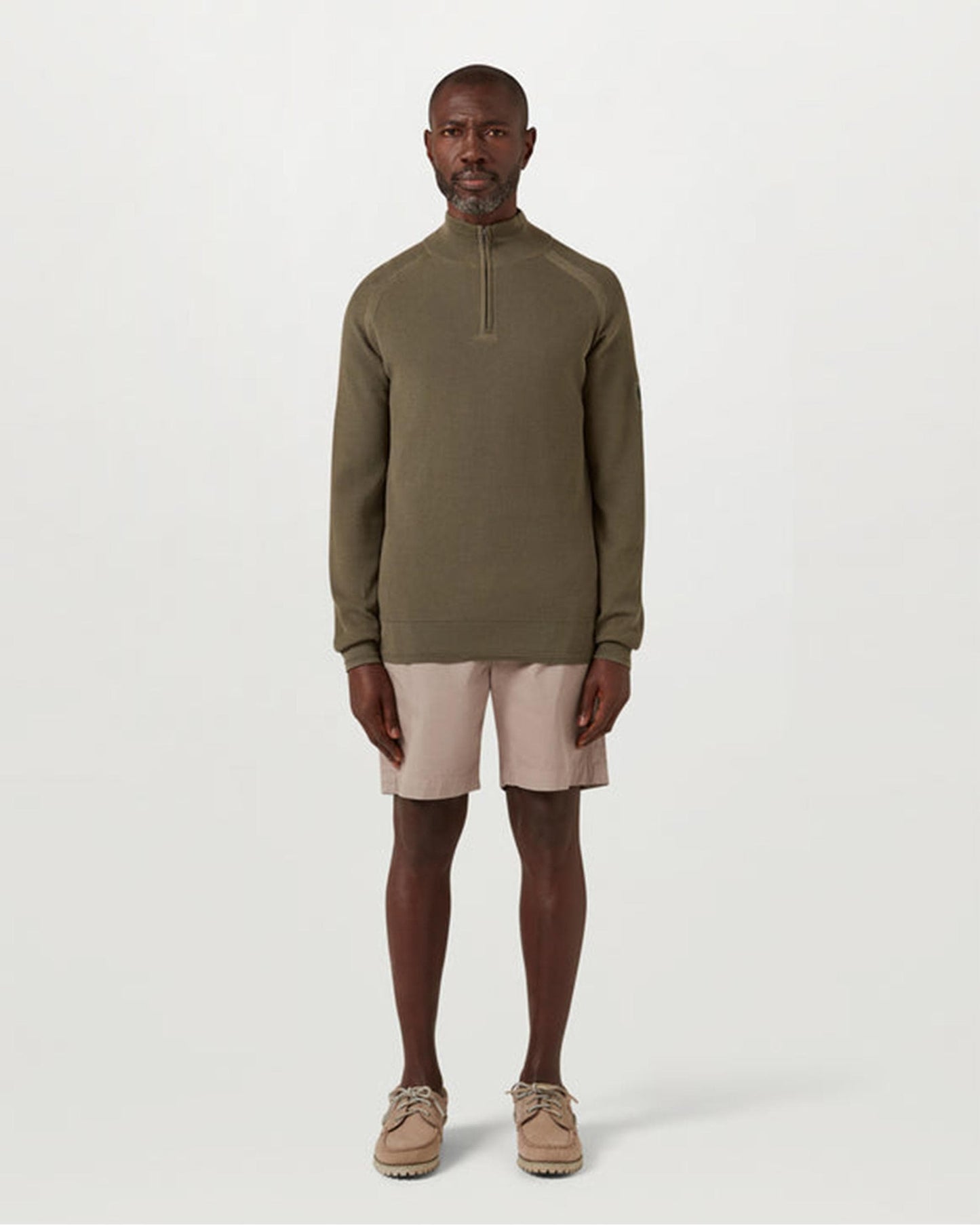 Belstaff Guide Mens Quarter Zip Jumper - Surplus Green