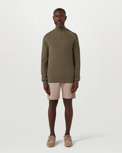 Belstaff Guide Mens Quarter Zip Jumper - Surplus Green