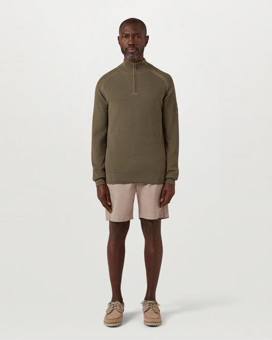 Belstaff Guide Mens Quarter Zip Jumper - Surplus Green