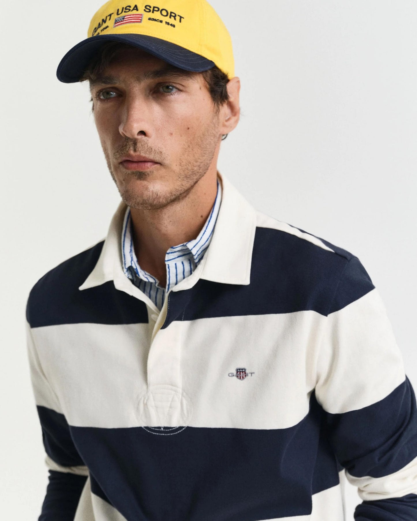 GANT Mens Barstripe Rugger - 433 Evening Blue