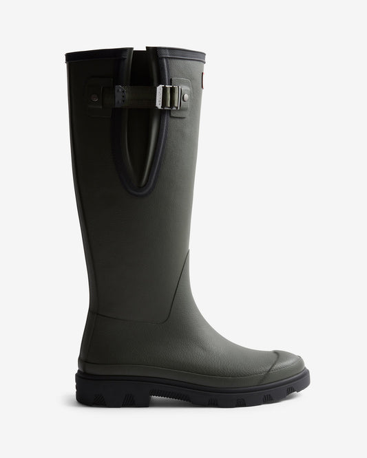 Hunter Downpour Womens Adjustable Boot - Dark Olive/Black