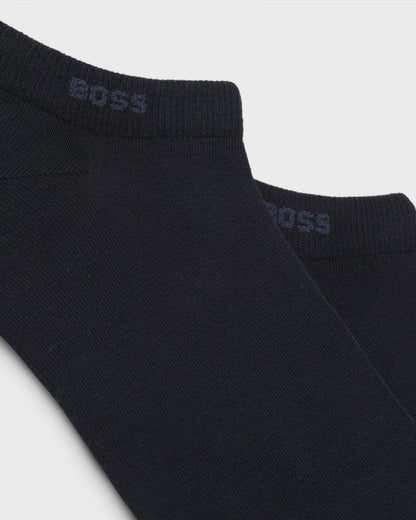 BOSS Orange Two-Pack of Ankle Length Socks in Stretch Fabric NOS - Dark Blue 401