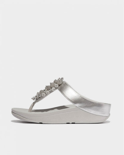FitFlop Womens Fino Bauble-Bead Toe-Post Sandals