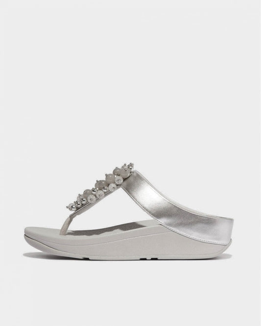 FitFlop Womens Fino Bauble-Bead Toe-Post Sandals