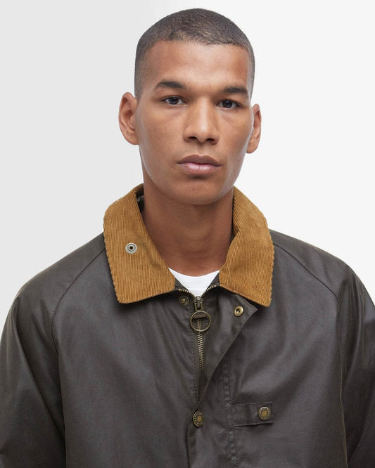Barbour Utility Spey Mens Wax Jacket - Olive Green