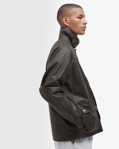Barbour Utility Spey Mens Wax Jacket - Olive Green