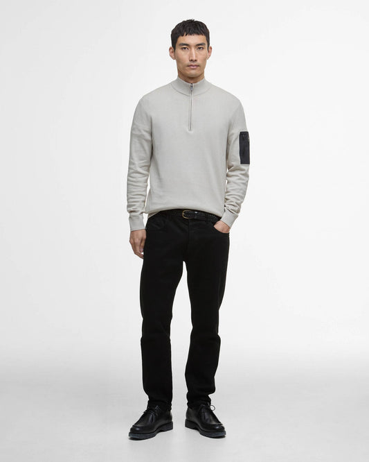Barbour International Blades Mens Cotton Half Zip Jumper - Mist