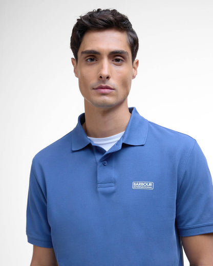 Barbour International Essential Short Sleeve Mens Polo - North Sea Blue